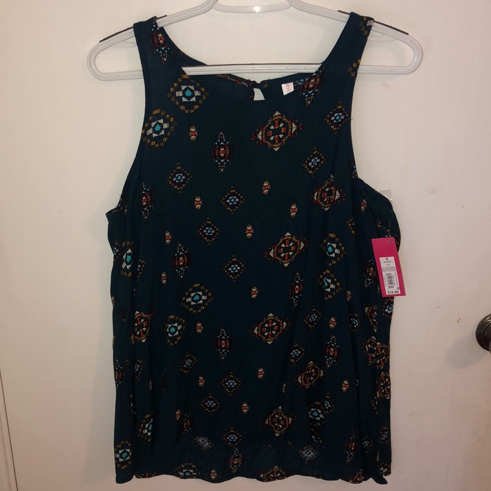 Teal Patterned Tank